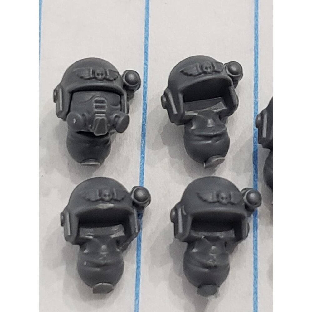Warhammer 40k Astra Militarum Bits Cadian Kasrkin Trooper Head w Gasmask #22 x5 - Picture 4 of 10